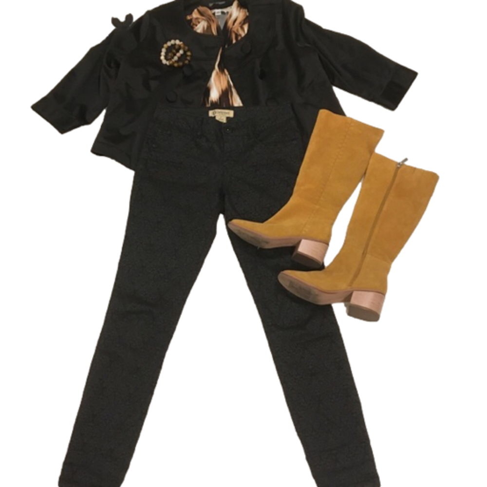 Black Satin Collarless Blazer M - Picture 9 of 9